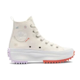 Run Star Hike Platform High ”Embroidered Floral – Egret”