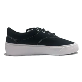 SkidGrip Snygga retro låga casual-skor i canvas Svart Vit