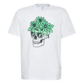 Skull Flowers Sunglasses T-shirt Asiatiska storlekar ”White”