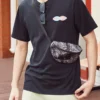 Sling Pack Print Bag ”Black Grey”