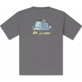 Sommar-T-shirt med tryck för utomhusbruk, asiatiska storlekar ”Grey”