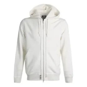 Sportiga casual-tröjor med huva och dragkedja, unisex, vita