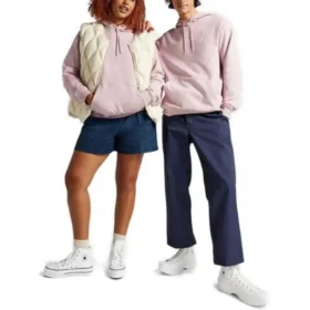 Standardpassform Hoodie med broderad stjärna på vänster bröst i asiatisk storlek ”Phantom Violet”