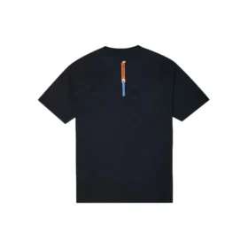 Star Chevron-tryckt sport-T-shirt med rund hals och korta ärmar, asiatiska storlekar ”Black”
