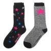 Star Logo Strumpor Two Pairs ”Black Grey”