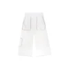 Stickade raka casualbyxor i cargostil, asiatisk storlek ”White”