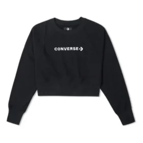 Strip Wordmark Crew Asiatiska storlekar ”Black”