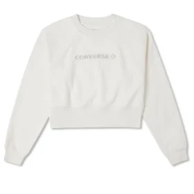 Strip Wordmark Fleece Crew ”White”