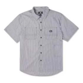 Striped Woven Carpenter Button Down Asiatiska storlekar ”Grey”
