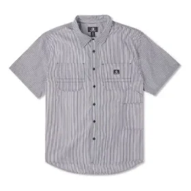 Striped Woven Carpenter Button Down Asiatiska storlekar ”Grey”