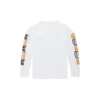 T-shirt med applikationslogotyp, långärmad, herr, vit