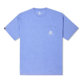 T-shirt med broderad ficka Asiatiska storlekar ”Washed Indigo”