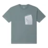 T-shirt med ficka med dragkedja, asiatiska storlekar ”Askgrön”