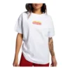 T-shirt med flammande logo i oversized-modell, asiatiska storlekar, ”White Red”