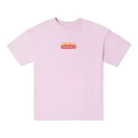 T-shirt med flammande logo i stor storlek, asiatiska storlekar, ”Pink”