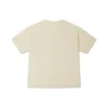 T-shirt med kontrastsömmar och slitsat logo Asia-storlek ”Beige”