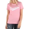 T-shirt med logo mitt fram – asiatiska storlekar – ”Pink White”