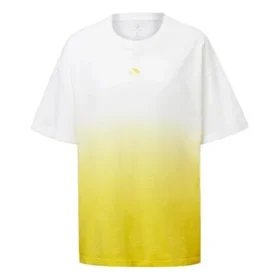 T-shirt med logotryck och gradient, kortärmad, gul