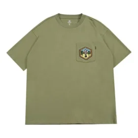 T-shirt med logotyp i fickan, asiatisk storlek ”Army Green”