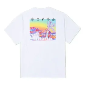 T-shirt med omvänd ökenmotiv, asiatiska storlekar ”Vit”