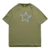 T-shirt med One Star-logotyp, asiatiska storlekar, ”Olive Green”