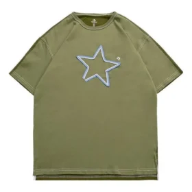 T-shirt med One Star-logotyp, asiatiska storlekar, ”Olive Green”