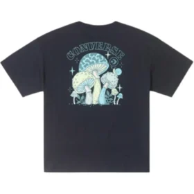 T-shirt med svampmotiv Asiatiska storlekar ”Black Teal”