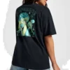 T-shirt med svampmotiv Asiatiska storlekar ”Black Teal”