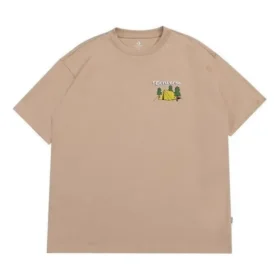 T-shirt med tryck för utomhusbruk, asiatiska storlekar ”Oat Milk”