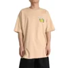 T-shirt med tryck för utomhusbruk, asiatiska storlekar ”Oat Milk”