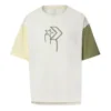 T-shirt med tryckt logotyp Asiatisk storlek ”Vitgrön”