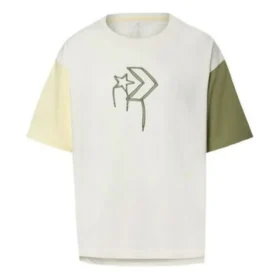 T-shirt med tryckt logotyp Asiatisk storlek ”Vitgrön”