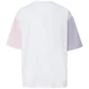 T-shirt med tryckt logotyp, asiatiska storlekar ”White Pink”