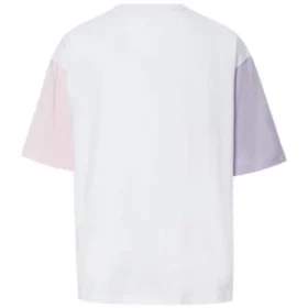 T-shirt med tryckt logotyp, asiatiska storlekar ”White Pink”