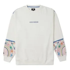 Tapesty Sweatshirt med rund hals, asiatiska storlekar ”Vit”
