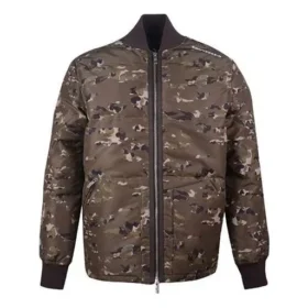 Tryckt Camo Mid Stand Collar Jackor Asia Sizing ”Camo Green”