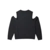 Twisted Knits Cold Shoulder Top Asiatiska storlekar ”Svart”