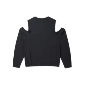 Twisted Knits Cold Shoulder Top Asiatiska storlekar ”Svart”