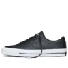 Unisex One Star lädersneakers med låg skaft Svart/Vit