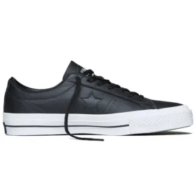 Unisex One Star lädersneakers med låg skaft Svart/Vit