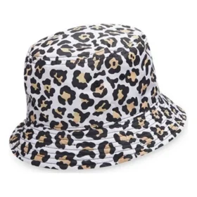 Vändbar bucket hat med leopardmönster ”White”