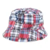 Vändbar bucket hat med rutmönster ”Blue”