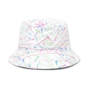 Vändbar Paint Splatter Bucket Hat ”White”