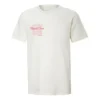 vändbar T-shirt med alfabettryck, kortärmad, krämvit