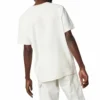 vändbar T-shirt med alfabettryck, kortärmad, krämvit